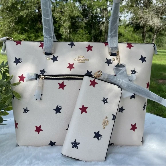 🔥🔥LAST SET Coach American Star Print Tote and Wallet NWT - Picture 15 of 15